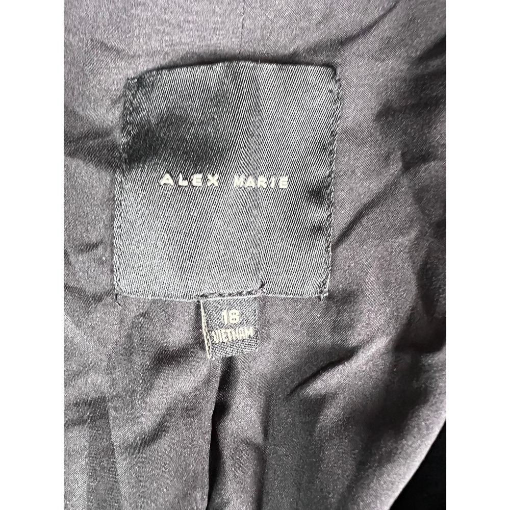 Alex Marie Womens Black‎ Structured Lined Blazer Jacket Size 18 Business Office - Picture 2 of 3